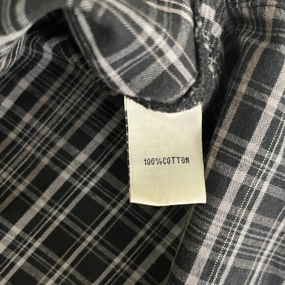 Kenneth Cole Women Size 14 Gray Plaid Cotton Shirt Mini Dress Roll Sleeve Tunic - Picture 14 of 15